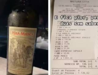 Amigos surpresos com valor do jantar; vinho custava R$1.650 e não R$165