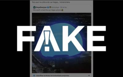 É #FAKE que apagão cibernético afetou esfera gigante em Las Vegas