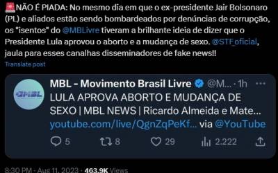 PF investiga MBL por suspeita de difamação e injúria contra Lula